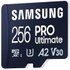 Carte microSDXC Samsung PRO Ultimate 256 Go avec adaptateur SD, UHS-I, V30