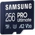 Carte microSDXC Samsung PRO Ultimate 256 Go avec adaptateur USB, UHS-I, V30