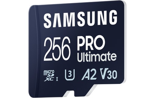 Carte microSDXC Samsung PRO Ultimate 256 Go avec adaptateur USB, UHS-I, V30