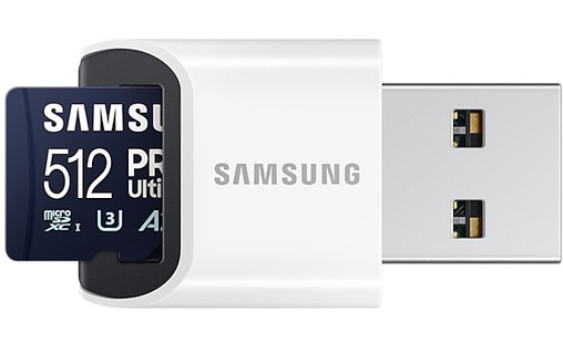 Carte microSDXC Samsung PRO Ultimate 512 Go avec adaptateur SD, UHS-I, V30