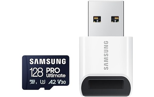 Carte microSDXC Samsung PRO Ultimate 128 Go avec adaptateur SD, UHS-I, V30