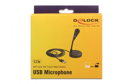DeLOCK 65868 microphone Noir Microphone de PC