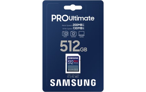 Carte SDXC Samsung PRO Ultimate 512 Go, UHS-I, V30