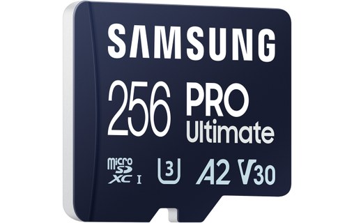 Carte microSDXC Samsung PRO Ultimate 256 Go avec adaptateur USB, UHS-I, V30