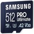 Carte microSDXC Samsung PRO Ultimate 512 Go avec adaptateur SD, UHS-I, V30