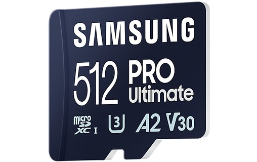 Carte microSDXC Samsung PRO Ultimate 512 Go avec adaptateur SD, UHS-I, V30