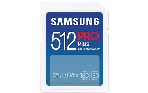 Carte SDXC Samsung PRO Plus 512 Go avec adaptateur USB, UHS-I, V30