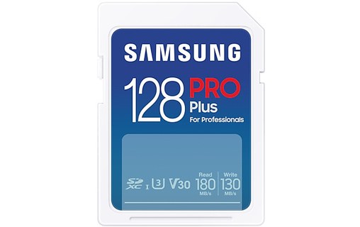 Carte SDXC Samsung PRO Plus 128 Go avec adaptateur USB, UHS-I, V30