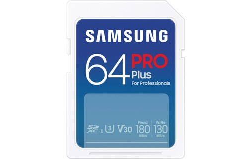 Carte SDXC Samsung PRO Plus 64 Go, UHS-I, V30
