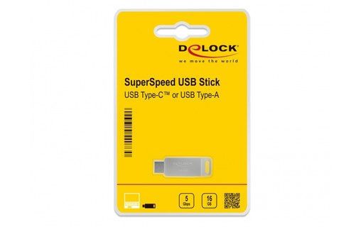 Clé USB-C et USB-A Delock 54073 16 Go - Argent - USB 3.2