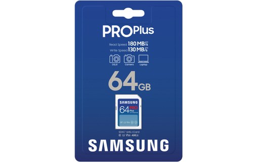 Carte SDXC Samsung PRO Plus 64 Go, UHS-I, V30