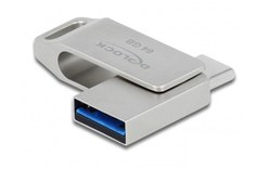 Clé USB-C et USB-A Delock 54075 64 Go - Argent - USB 3.2
