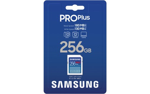 Carte SDXC Samsung PRO Plus 256 Go, UHS-I, V30