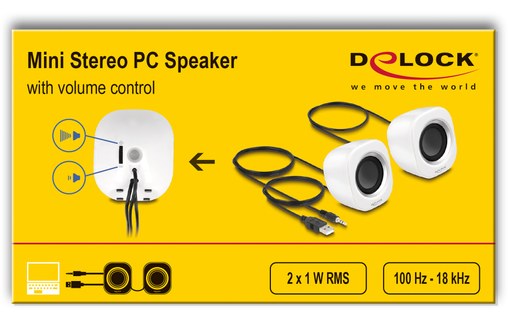 Enceinte PC Delock 27008, Blanche