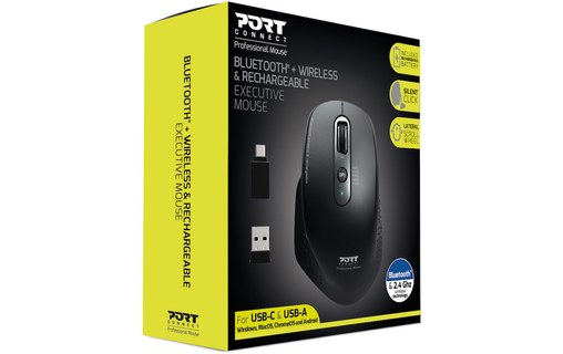 Souris sans fil PORT Designs 900716 - Noire - Ergonomique