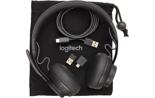 Micro-casque sans fil Logitech Zone Teams Stéréo, Graphite - Bluetooth