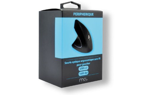 Souris MCL SS-618GW/N - Noire - Pour gaucher, Ergonomique