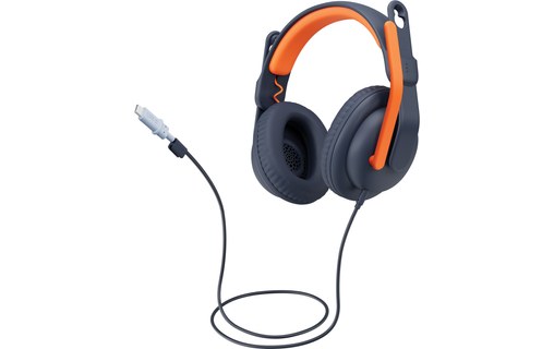 Casque gaming Logitech Zone Learn Over Ear USB-C Bleu, Orange