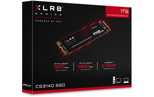 PNY CS3140 1 To - SSD M.2 2280 NVMe PCIe 4.0 3D NAND