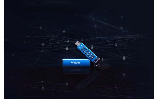 Clé USB Kingston IronKey Keypad 200 128 Go - Bleu - USB 3.2