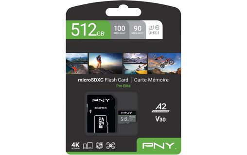 Carte microSDXC PNY Pro Elite 512 Go, V30