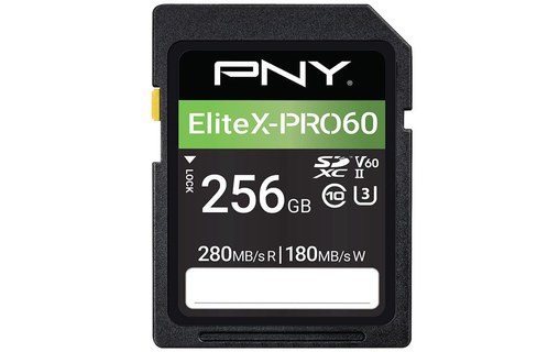 Carte SDXC PNY EliteX-PRO60 256 Go, UHS-II, V60