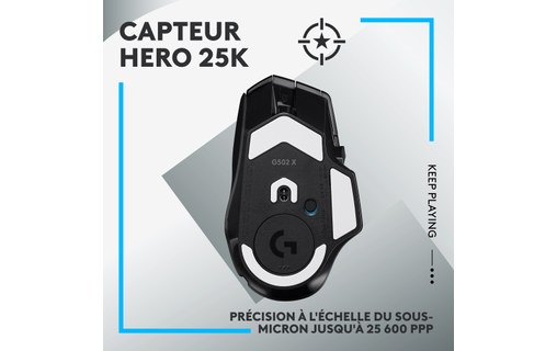 Souris Gaming sans fil Logitech G502 X Lightspeed - Noire
