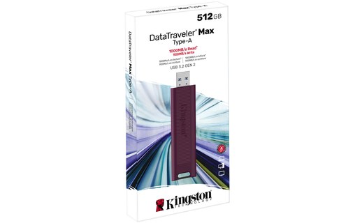 Clé USB Kingston DataTraveler Max 512 Go - Rouge - USB 3.2