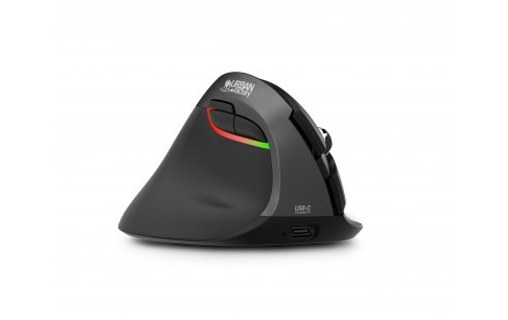 Souris sans fil Urban Factory Ergo Pro - Noire - Pour gaucher, Ergonomique