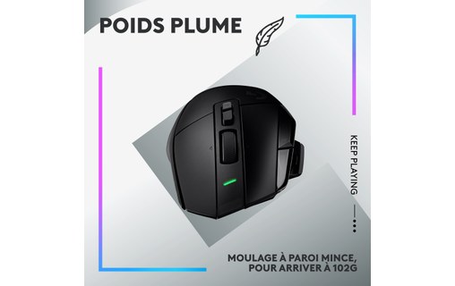 Souris Gaming sans fil Logitech G502 X Lightspeed - Noire