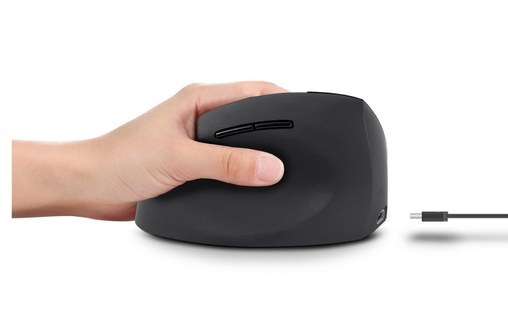 Souris sans fil Urban Factory ERGO Next - Noire - Pour gaucher, Ergonomique