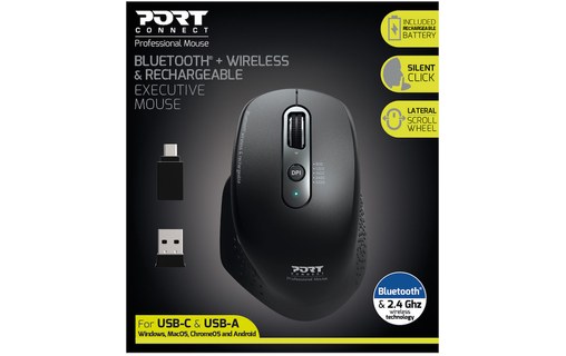 Souris sans fil PORT Designs 900716 - Noire - Ergonomique