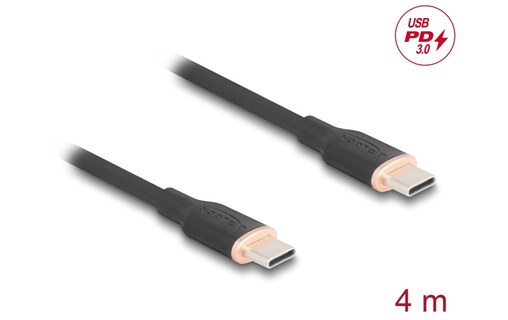 Câble Delock USB-C vers USB-C 60 W USB 2.0 - 4 m - Noir