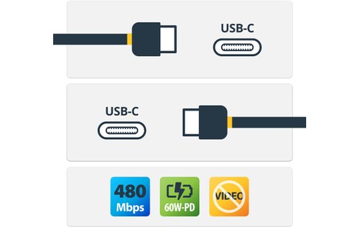 Câble StarTech USB-C vers USB-C 60 W - 4 m - Noir