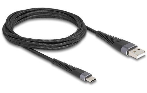 Câble Delock USB-A vers USB-C 60 W USB 2.0 - 2 m - Noir