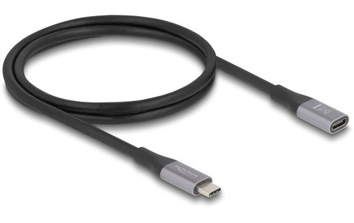 Rallonge Delock USB-C vers USB-C femelle 240 W 40 Gbit/s - 1 m - Gris