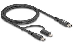 Câble Delock USB-C vers USB-C / Lightning 60 W - 1 m - Noir