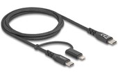 Câble Delock USB-C vers USB-C / Lightning 60 W - 1 m - Noir