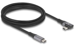Câble Delock USB-C vers USB-C coudé 240 W 20 Gbit/s - 2 m - Noir