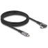 Câble Delock USB-C vers USB-C coudé 240 W 20 Gbit/s - 2 m - Noir