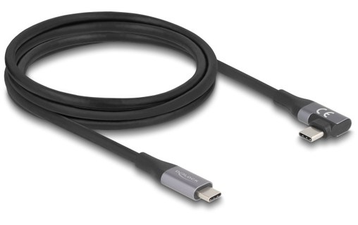 Câble Delock USB-C vers USB-C coudé 240 W 20 Gbit/s - 2 m - Noir