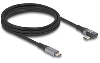 Câble Delock USB-C vers USB-C coudé 240 W 20 Gbit/s - 2 m - Noir