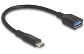 Câble Delock USB-C vers USB-A femelle 10 Gbit/s - 19 cm - Noir