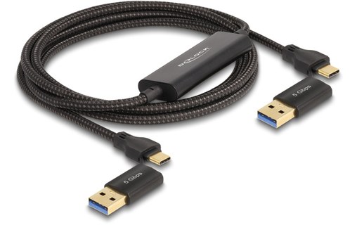 Câble Delock USB-C vers USB-C 5 Gbit/s - 2 m - Noir