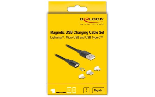 Câble Delock USB-A vers USB-C / Lightning / micro-USB-B - 1 m - Noir