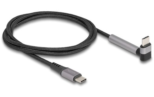 Câble Delock USB-C vers USB-C coudé 60 W USB 2.0 - 1,5 m - Gris