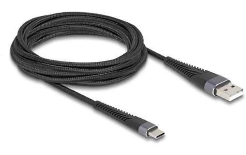 Câble Delock USB-A vers USB-C 60 W USB 2.0 - 3 m - Noir