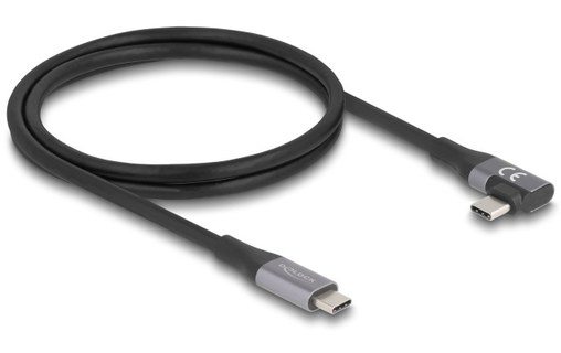 Câble Delock USB-C vers USB-C coudé 240 W 40 Gbit/s - 1 m - Noir