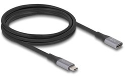 Rallonge Delock USB-C vers USB-C femelle 240 W 40 Gbit/s - 2 m - Gris