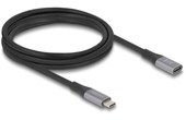 Rallonge Delock USB-C vers USB-C femelle 240 W 40 Gbit/s - 2 m - Gris